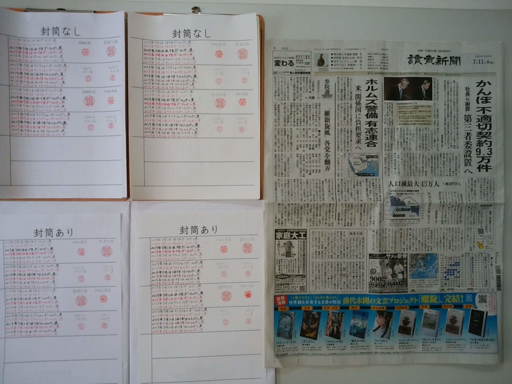 筆跡鑑定の研究用試料の作成2019.7.11