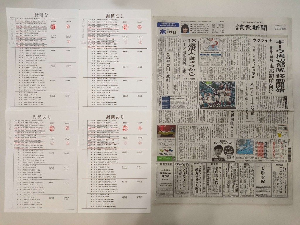 筆跡鑑定と印章鑑定の研究用試料の作成：2022年4月1日