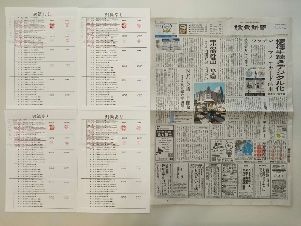 筆跡鑑定と印章鑑定の研究用試料の作成：2022年8月1日