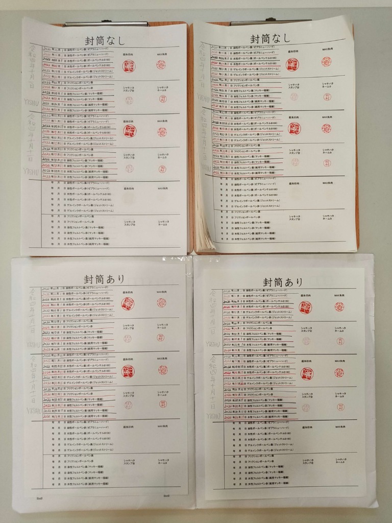 筆跡鑑定と印章鑑定の研究用試料の作成:2022年10月11日