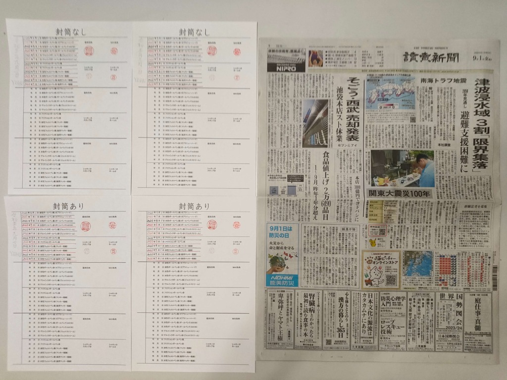 筆跡鑑定と印章鑑定の研究用試料の作成：2023年9月1日