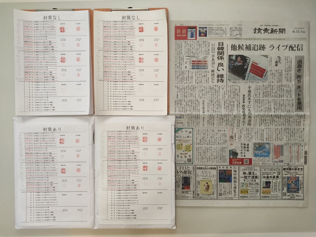 筆跡鑑定と印章鑑定の研究用試料の作成：2024年6月11日