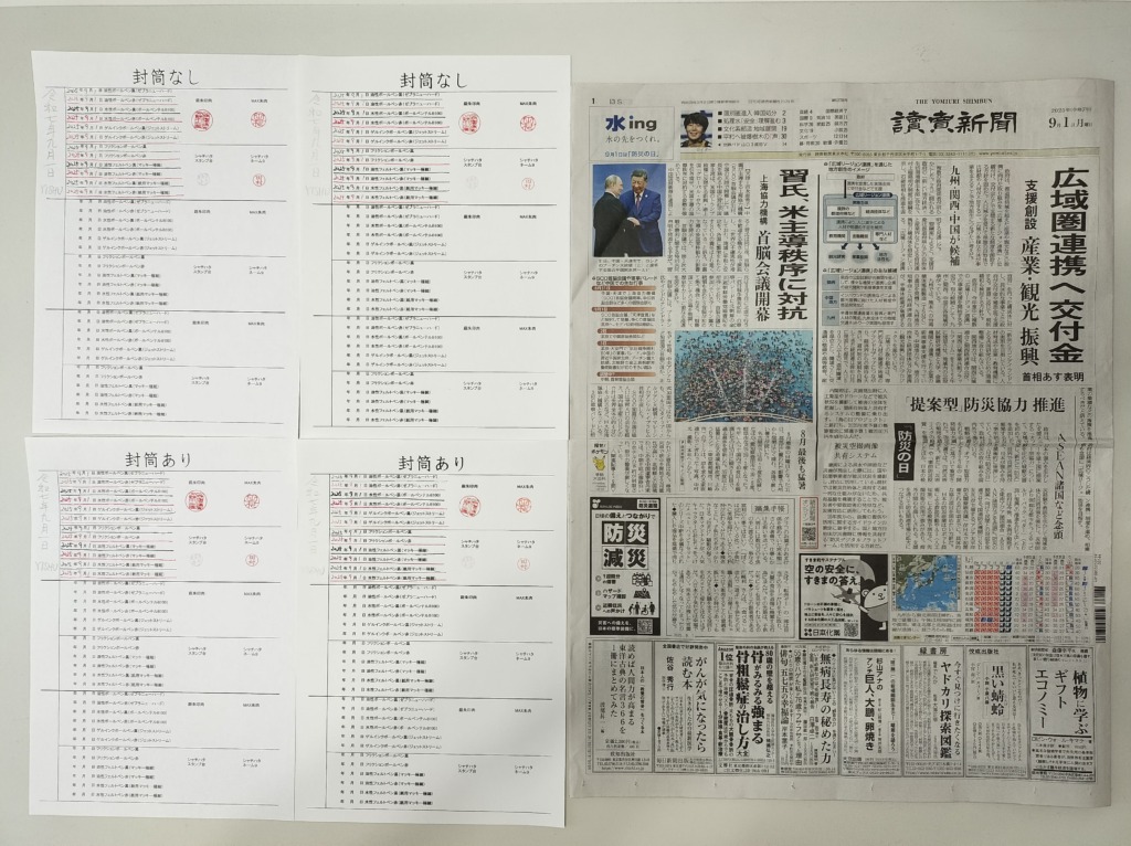 筆跡鑑定と印章鑑定の研究用試料の作成：2025年9月1日